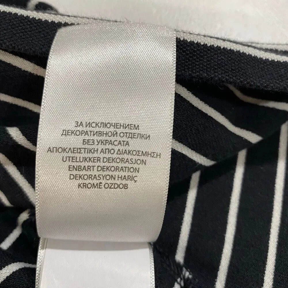 Polo Ralph Lauren Custom Slim Fit Striped Polo Shirt Mens Medium Black Stretch M